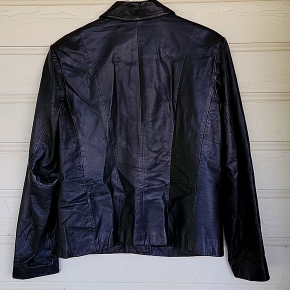 Preston & York genuine leather jacket Womens Black Size S - Picture 3 of 12